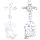CRASPIRE 3pcs Cross Metal Cutting Dies Stencils for Card Making Christmas Easter Greeting Cards Embossing Scrapbooking Photo Album Decor DIY Craft Paper Card Decor, Matte Platinum Color