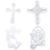 CRASPIRE 3pcs Cross Metal Cutting Dies Stencils for Card Making Christmas Easter Greeting Cards Embossing Scrapbooking Photo Album Decor DIY Craft Paper Card Decor, Matte Platinum Color