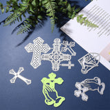 CRASPIRE 3pcs Cross Metal Cutting Dies Stencils for Card Making Christmas Easter Greeting Cards Embossing Scrapbooking Photo Album Decor DIY Craft Paper Card Decor, Matte Platinum Color