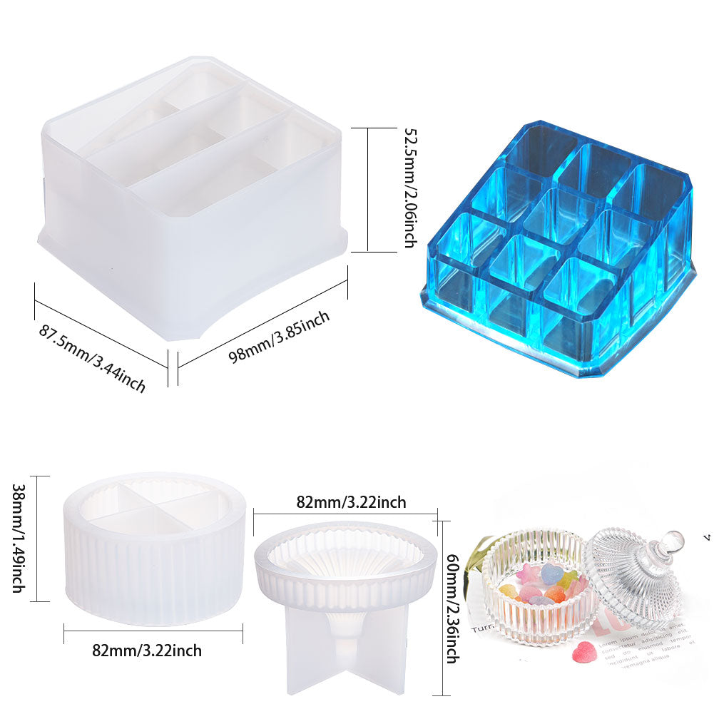 CRASPIRE Silicone Storage Box Molds, Resin Casting Molds, For UV