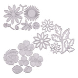 CRASPIRE 3 Sets Cutting Dies Cut Metal Scrapbooking Flower Leaf Stencils Nesting Die Carbon Steel for DIY Stencils Template Embossing Photo Album Decorative DIY Paper Cards Making Craft Supplies