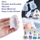 Perfume Bottle Silicone Molds, Resin Casting Molds, For UV Resin, Epoxy Resin Jewelry Making, with Disposable Latex Finger Cots, Plastic Transfer Pipettes and Measuring Cup, Mixed Shapes, White