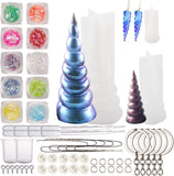 DIY Kit, with Silicone Molds, Nail Art Decoration, Plastic Transfer Pipettes & Measuring Cup, Finger Cots, Waxed Cotton Cord Necklace, Alloy Keychain Findings and Iron Jump Rings, Mixed Color