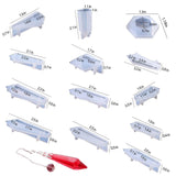 DIY Pendant Makings, with Silicone Molds, Iron Bead Cones & Bead Caps & Screw Eye Pin Peg Bails & Cable Chains, Plastic Pipettes & Measuring Cup, White, 85x20mm