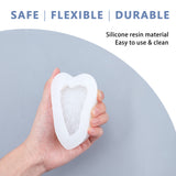 Heart Jewelry Tray Silicone Molds, Resin Casting Molds, For UV Resin, Epoxy Resin Jewelry Making, 100ml Measuring Cup Silicone Glue Tools and Birch Wooden Craft Ice Cream Sticks, White, 91x76.5x40mm