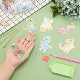 Craspire DIY Diamond Painting Keychain Kits, Dinosaur Theme Diamond Painting Mold, Resin Rhinestones, Diamond Sticky Pen, Tray Plate and Glue Clay, Ball Chain Keychain and Swivel Clasp, Dinosaur Pattern, 0.25x0.1cm