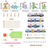 Craspire DIY Diamond Painting Keychain Kits, Dinosaur Theme Diamond Painting Mold, Resin Rhinestones, Diamond Sticky Pen, Tray Plate and Glue Clay, Ball Chain Keychain and Swivel Clasp, Mixed Color, 0.25x0.1cm, 1set