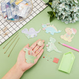 Craspire DIY Diamond Painting Keychain Kits, Dinosaur Theme Diamond Painting Mold, Resin Rhinestones, Diamond Sticky Pen, Tray Plate and Glue Clay, Ball Chain Keychain and Swivel Clasp, Mixed Color, 0.25x0.1cm, 1set