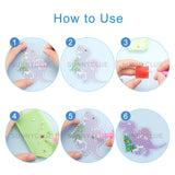 Craspire DIY Diamond Painting Keychain Kits, Dinosaur Theme Diamond Painting Mold, Resin Rhinestones, Diamond Sticky Pen, Tray Plate and Glue Clay, Ball Chain Keychain and Swivel Clasp, Mixed Color, 0.25x0.1cm, 1set