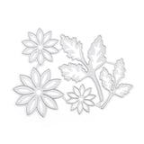 CRASPIRE Flower Frame Metal Cutting Dies Stencils, for DIY Scrapbooking/Photo Album, Decorative Embossing DIY Paper Card, Matte Platinum Color, 126x96.5x1mm, 5pcs/set