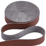 1 Roll 1 Roll 11yd/10m Lychee Pattern Leather Strap Strip 0.8 inch Wide Flat Cord DIY Full Grain Buffalo Leather Strap Belt for Crafts DIY Belts Bracelets Jewelry Leather Watch(Dark Brown)
