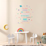 Craspire PVC Wall Decorate Stickers, Star & Plant & Word, Colorful, 875x284x0.2mm