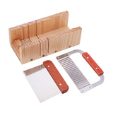 1 Set Wood Loaf Soap Cutter Tool Sets, Rectangular Soap Mold with Wood Box, Stainless Steel Straight Cutter, 3pcs/set, 25x12x8.5cm, 3pcs/set