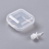 DIY Crystal Epoxy Resin Material Filling, Rose Flower, For Display Decoration, with Transparent Box, White, 25.5x15.5x11mm