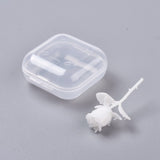 DIY Crystal Epoxy Resin Material Filling, Rose Flower, For Display Decoration, with Transparent Box, White, 36x22x15mm