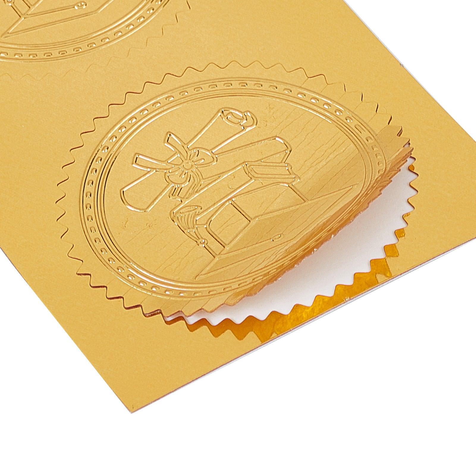 100pcs Embossed Gold Foil Certificate Seals Self Adhesive Stickers-1 - CRASPIRE