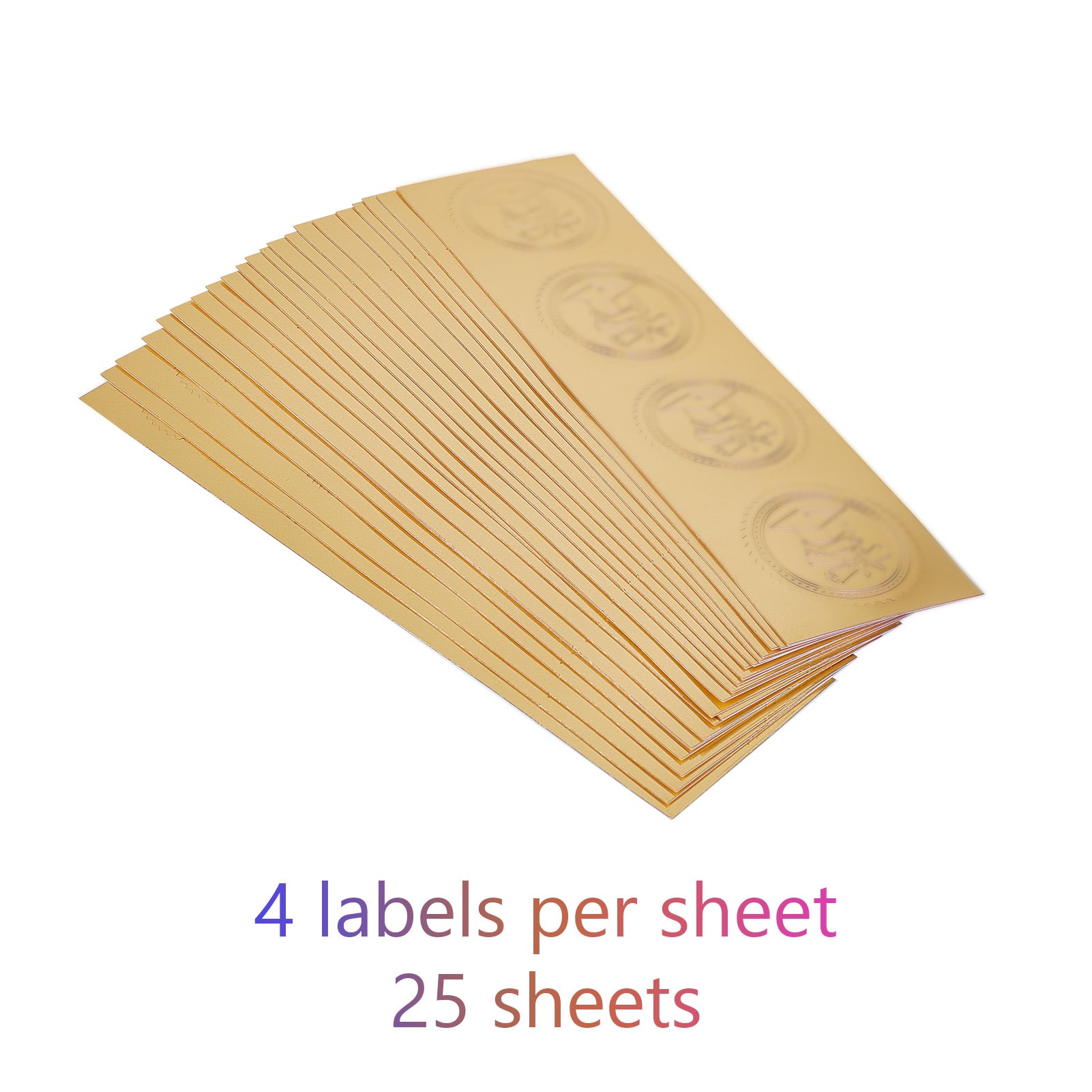 100pcs Embossed Gold Foil Certificate Seals Self Adhesive Stickers-15