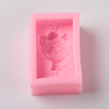 5 pc Food Grade DIY Silicone Molds, Fondant Molds, Baking Molds, Chocolate, Candy, Biscuits, Soap Making, Father Christmas, Pink, 86x56x34mm, Inner Size: 71x43mm