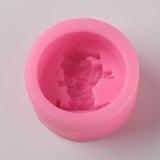 5 pc Food Grade DIY Silicone Molds, Fondant Molds, Baking Molds, Chocolate, Candy, Biscuits, Soap Making, Father Christmas with Sleigh, Pink, 70x42mm, Inner Diameter: 55mm