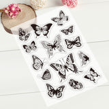 Craspire Beautiful Butterfly Clear Stamps Silicone Stamp Cards for Card Making Decoration and DIY Scrapbooking