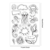 Craspire PVC Plastic Stamps, for DIY Scrapbooking, Photo Album Decorative, Cards Making, Stamp Sheets, Ocean Themed Pattern, 16x11x0.3cm