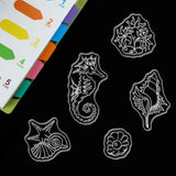 Craspire PVC Plastic Stamps, for DIY Scrapbooking, Photo Album Decorative, Cards Making, Stamp Sheets, Ocean Themed Pattern, 16x11x0.3cm