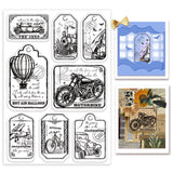 Craspire PVC Plastic Stamps, for DIY Scrapbooking, Photo Album Decorative, Cards Making, Stamp Sheets, Vehicle Pattern, 16x11x0.3cm