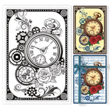 Craspire PVC Plastic Stamps, for DIY Scrapbooking, Photo Album Decorative, Cards Making, Stamp Sheets, Clock Pattern, 16x11x0.3cm