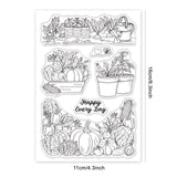 Craspire PVC Plastic Stamps, for DIY Scrapbooking, Photo Album Decorative, Cards Making, Stamp Sheets, Plants Pattern, 16x11x0.3cm