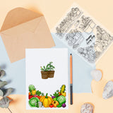 Craspire PVC Plastic Stamps, for DIY Scrapbooking, Photo Album Decorative, Cards Making, Stamp Sheets, Plants Pattern, 16x11x0.3cm