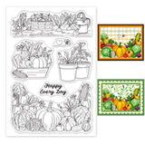 Craspire PVC Plastic Stamps, for DIY Scrapbooking, Photo Album Decorative, Cards Making, Stamp Sheets, Plants Pattern, 16x11x0.3cm