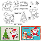Merry Christmas Silicone Clear Stamps Snowflake Gift Santa Claus Snowman Patterns Clear Stamps