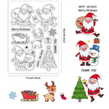 Merry Christmas Silicone Clear Stamps Snowflake Gift Santa Claus Snowman Patterns Clear Stamps