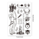 Craspire PVC Plastic Stamps, for DIY Scrapbooking, Photo Album Decorative, Cards Making, Stamp Sheets, Human Pattern, 16x11x0.3cm