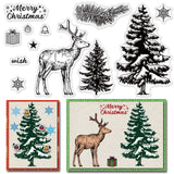 Merry Christmas Clear Silicone Stamps Decorative Xmas Theme Elk Christmas Tree Clear Rubber Scrapbooking Stamps