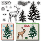 Craspire PVC Plastic Stamps, for DIY Scrapbooking, Photo Album Decorative, Cards Making, Stamp Sheets, Reindeer Pattern, 16x11x0.3cm
