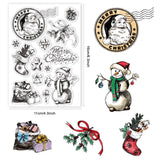 Clear Silicone Stamps Christmas Snowman Clear Stamps