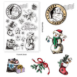 Craspire PVC Plastic Stamps, for DIY Scrapbooking, Photo Album Decorative, Cards Making, Stamp Sheets, Christmas Themed Pattern, 16x11x0.3cm