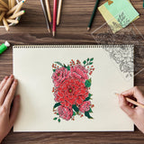 Craspire PVC Plastic Stamps, for DIY Scrapbooking, Photo Album Decorative, Cards Making, Stamp Sheets, Peony Pattern, 16x11x0.3cm