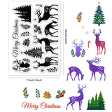 Clear Silicone Stamps Christmas Clear Stamps for Card Making,Elk Christmas Tree