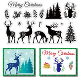 CRASPIRE PVC Plastic Stamps, for DIY Scrapbooking, Photo Album Decorative, Cards Making, Stamp Sheets, Reindeer Pattern, 16x11x0.3cm