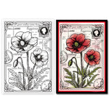 Clear Silicone Stamps Flower Clear Rubber Stamps Poppy Transparent Silicone Stamps Clear Rubber Scrapbooking Stamps