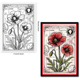 Clear Silicone Stamps Flower Clear Rubber Stamps Poppy Transparent Silicone Stamps Clear Rubber Scrapbooking Stamps