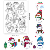 Clear Silicone Stamps Christmas Snowman Clear Stamps Vintage Transparent Silicone Stamps
