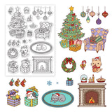 Craspire PVC Plastic Stamps, for DIY Scrapbooking, Photo Album Decorative, Cards Making, Stamp Sheets, Christmas Themed Pattern, 16x11x0.3cm