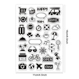 Craspire PVC Plastic Stamps, for DIY Scrapbooking, Photo Album Decorative, Cards Making, Stamp Sheets, Travel Themed, 16x11x0.3cm