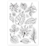 Craspire PVC Plastic Stamps, for DIY Scrapbooking, Photo Album Decorative, Cards Making, Stamp Sheets, Leaf Pattern, 16x11x0.3cm