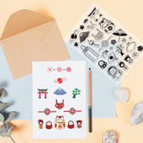 Craspire PVC Plastic Stamps, for DIY Scrapbooking, Photo Album Decorative, Cards Making, Stamp Sheets, Mixed Patterns, 16x11x0.3cm