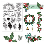 CRASPIRE PVC Plastic Stamps, for DIY Scrapbooking, Photo Album Decorative, Cards Making, Stamp Sheets, Christmas Themed Pattern, 16x11x0.3cm
