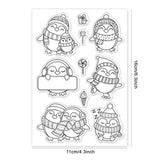 Craspire PVC Plastic Stamps, for DIY Scrapbooking, Photo Album Decorative, Cards Making, Stamp Sheets, Penguin Pattern, 16x11x0.3cm